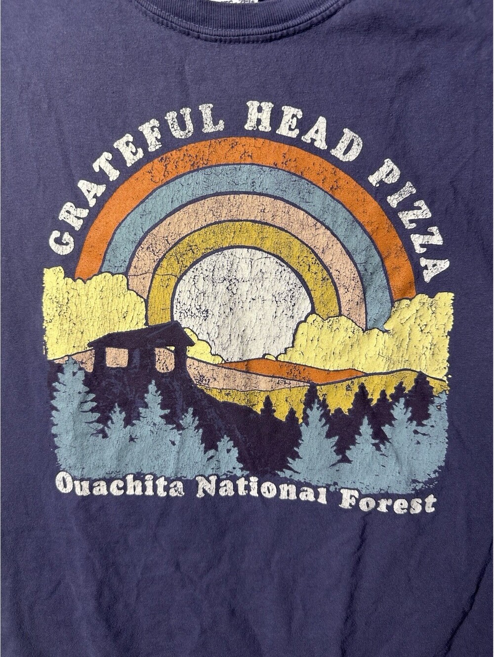 Grateful Head Pizza T Shirt 2XL Ouachita National Forest Comfort Colors Graphic